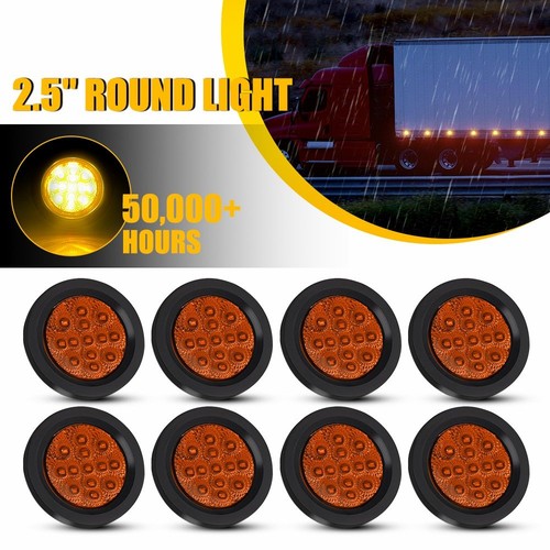 Round led amber side - 2.5",