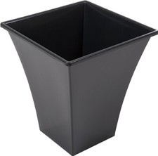 Rammento 31.5cm Tall Flared Square Plastic Planter, Black Indoor/Outdoor Pot