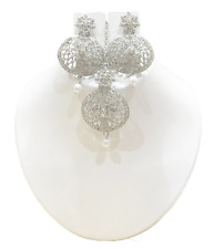 New Indian Pakistani Earring Tikka Set Jewellery Head Chain Tikah Jhumkas Jhumki