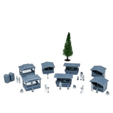 Outland Models Railway Layout Christmas Market and Figure Set 1:220 Z Gauge