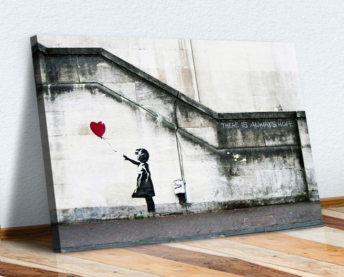 Canvas wall art banksy balloon - canvas,
