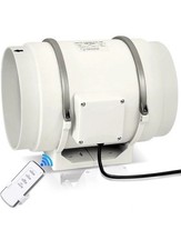 200mm 6 Inch Tube Extractor Fan with Remote Control,80W Speed Inline Bathroom