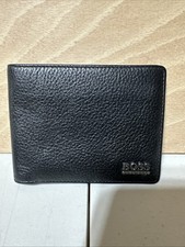 Hugo Boss Monist Credit Card Holder Black Leather Wallet New NO BOX