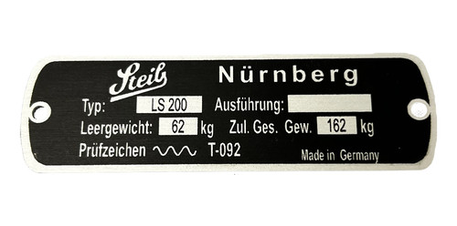 Steib nameplate ls200 - steib,, nameplate,