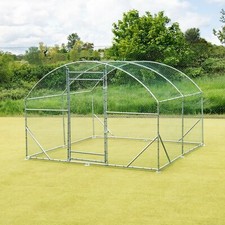 CHICKEN RUN 2.8M X 3M WALK IN PET CAGE HEN HOUSE RABBIT HEN CAGE PEN METAL DOOR