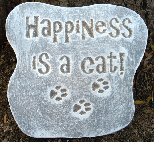 Cat plaque mold garden