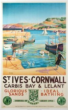 Vintage wall art St Ives Cornwall Poster print by Herbert Truman