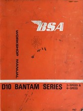 BSA D10 BANTAM SERIES 3 + 4 SPEED - ORIGINAL WORKSHOP MANUAL 1967