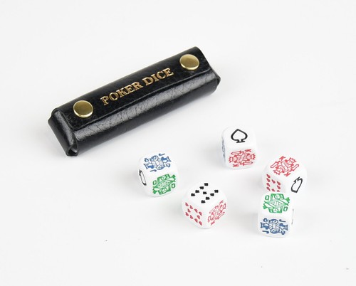 Poker dice leather case - poker,
