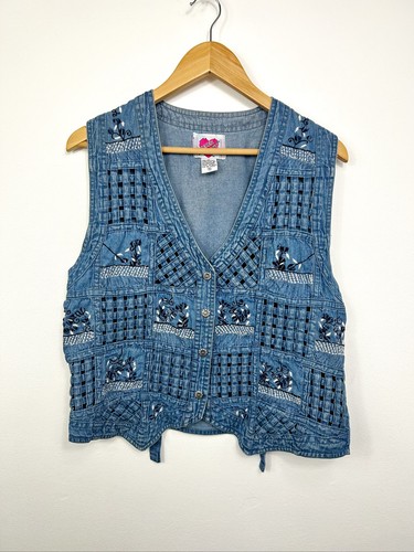 Vintage blue denim lattice - vintage,