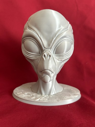 Grey alien bust - -, 3d
