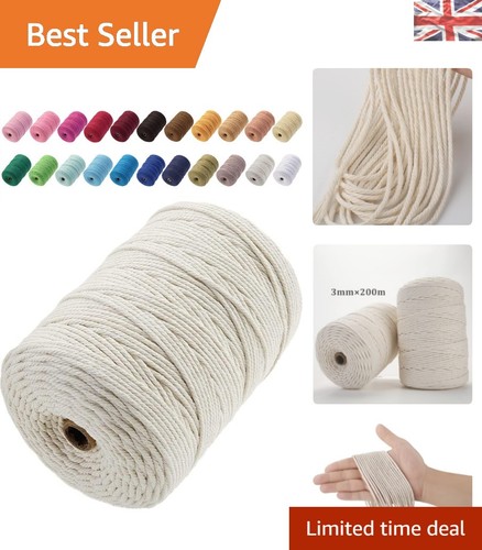 Beige cotton macrame cord 3mm - cord,
