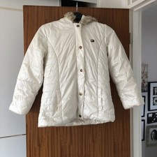 Tommy Hilfiger Ladies Creamy White Autumn Winter Puffer Padded Jacket, 12/14.