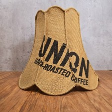 Large Burlap Empire Lampshade Union Coffee Bag Hessian Jute - Handmade