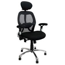 Staples Ergo Black Mesh and Fabric Office Swivel Chair with Headrest