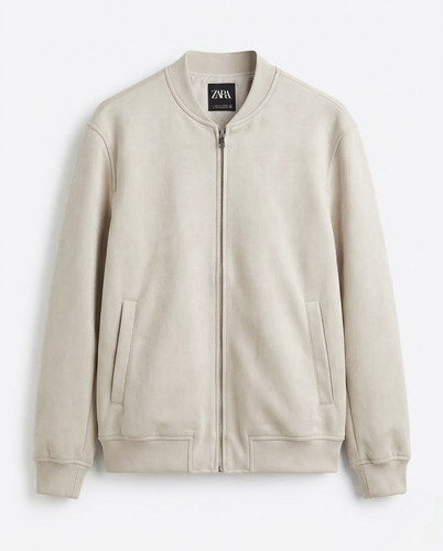 Zara men faux suede bomber - suede,