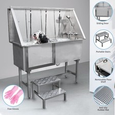 Dog grooming bath stainless - dog,