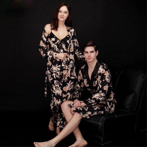 Mens satin silk pajamas kimono - pajamas,