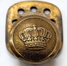 WW1 German Army uniform brass shoulder board button badge