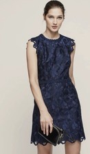 REISS Sami navy lace open-back