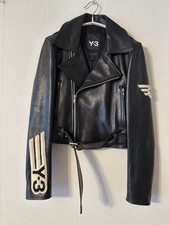 Y-3 Black Leather Rider Jacket