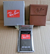 Ray-ban Glasses Case For Foldable Glasses + Cleaning Cloth - Tan - New Old Stock