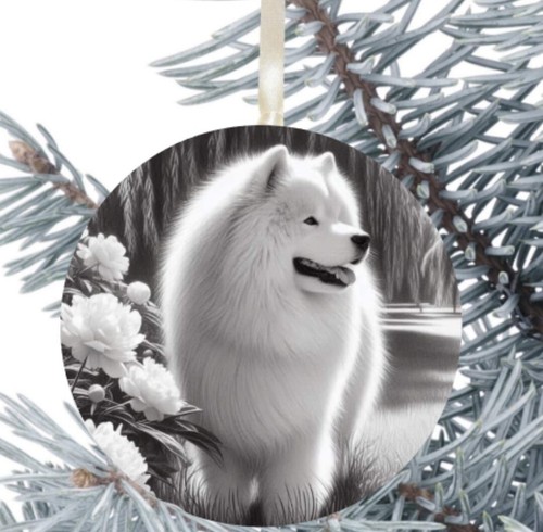 Samoyed dog hanging bauble - samoyed,