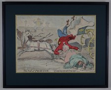 The fall of Phaeton. Original etching by James Gillray, published 1788