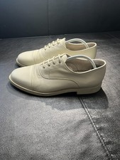 John White Rogues Oxford Shoes Womens UK 8 Cream Leather Lace Up Formal Business