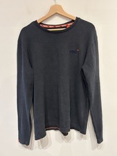 Superdry the Orange Label Tee men’s long sleeve grey top lightweight jumper XXL