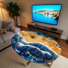 Custom Ocean Epoxy Resin Oval