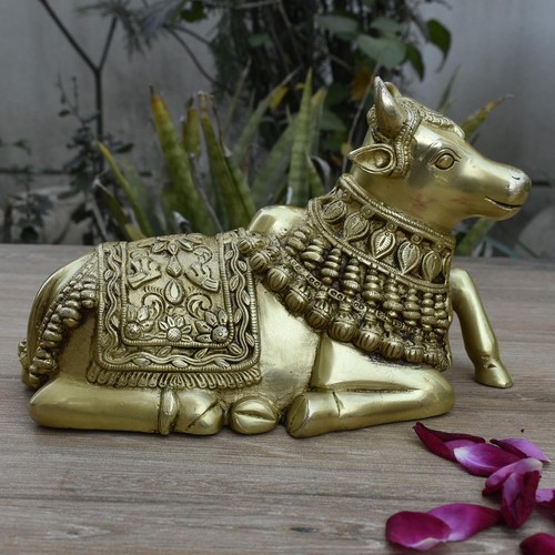 Brass nandi bull - bull, statue