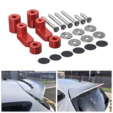 Aluminum Wing Spoiler Riser Kit For Ford Fiesta MK8 2017–2023 1.0L Ecoboost Red