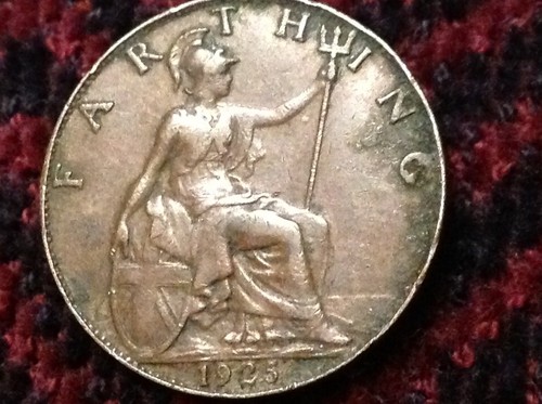 1925 george british farthing - george,
