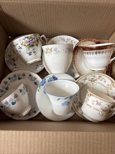 Vintage china cups saucers - vintage,