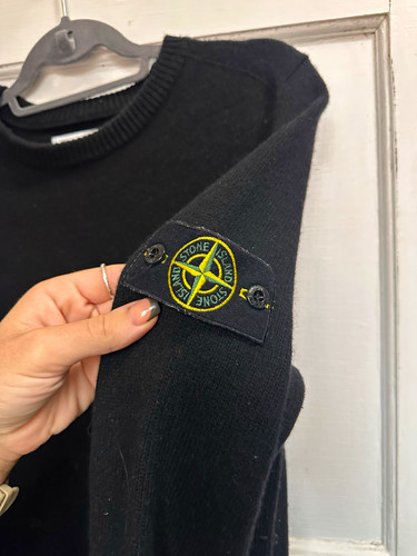 Stone island black wool - island,