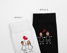 Personalised Couple Face Socks