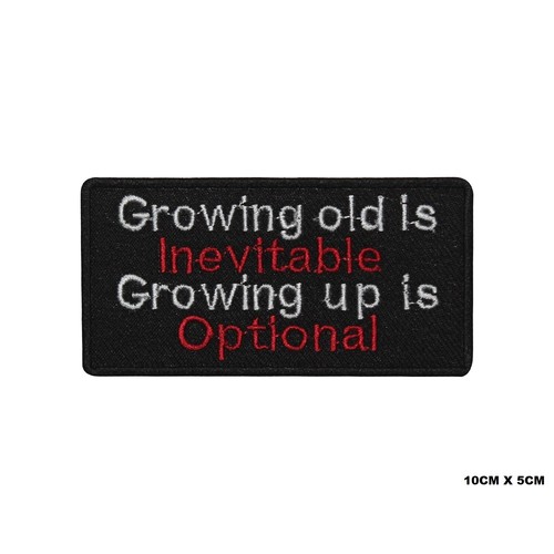 Growing old letters patch - growing,