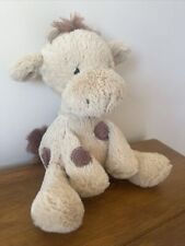 MOTHERCARE GINNY GIRAFFE SITTING SOFT TOY COMFORTER SOOTHER DOUDOU BROWN BEIGE