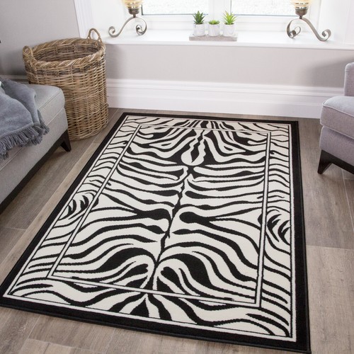 Black white rugs - black, living