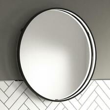 Halo LED Illuminated Black Bathroom Mirror Demister Pad Round 600 x 600mm (M) 43
