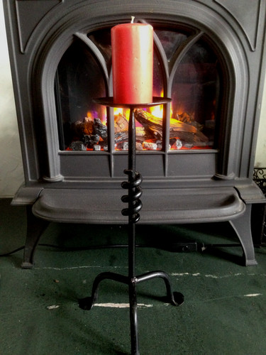Vintage wrought iron candle - vintage,