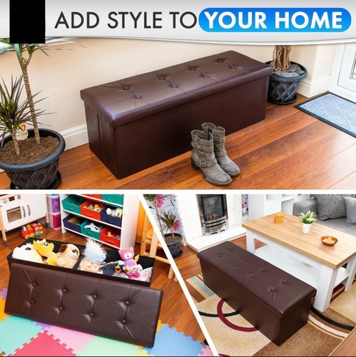Leather ottoman storage - 1,