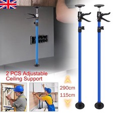 2X ADJUSTABLE DRYWALL PLASTERBOARD BUILDER CEILING EASY SUPPORT PROPS 115-290CM