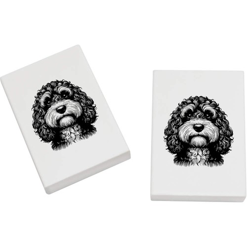 Cockapoo dog erasers - 2, dog'