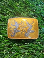 Vintage Sterling Silver Siam Belt Buckle 1 3/4" X 1" 13.73g