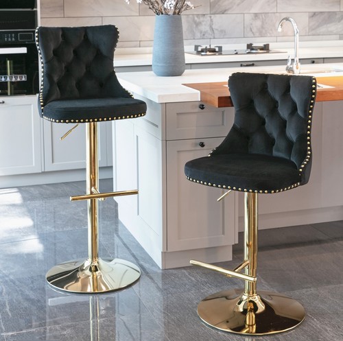 Velvet swivel bar stools - velvet,