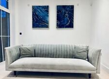 Velvet Sofa | Salma Scalloped Back 3 Seater Regency Grey 