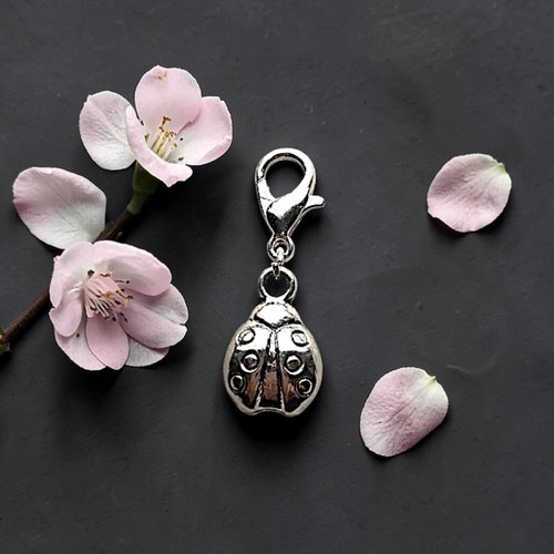 Ladybird charm tibetan - ladybird, silver