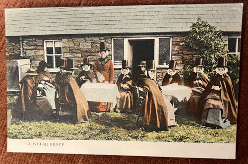 Antique postcard welsh women - postcard,